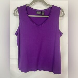 ADDITIONS but Chicos bright purple sleeveless top, with a vneck. All cotton!